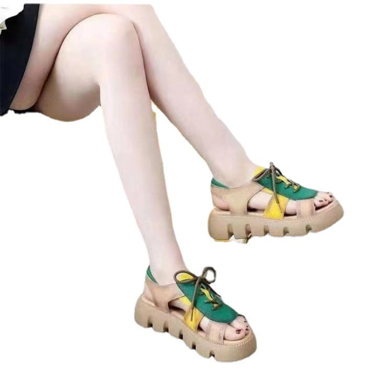 Nachtglanz™ - Elsa 2023 Neue Ankunft Frauen Farbe-Block Casual Sandalen