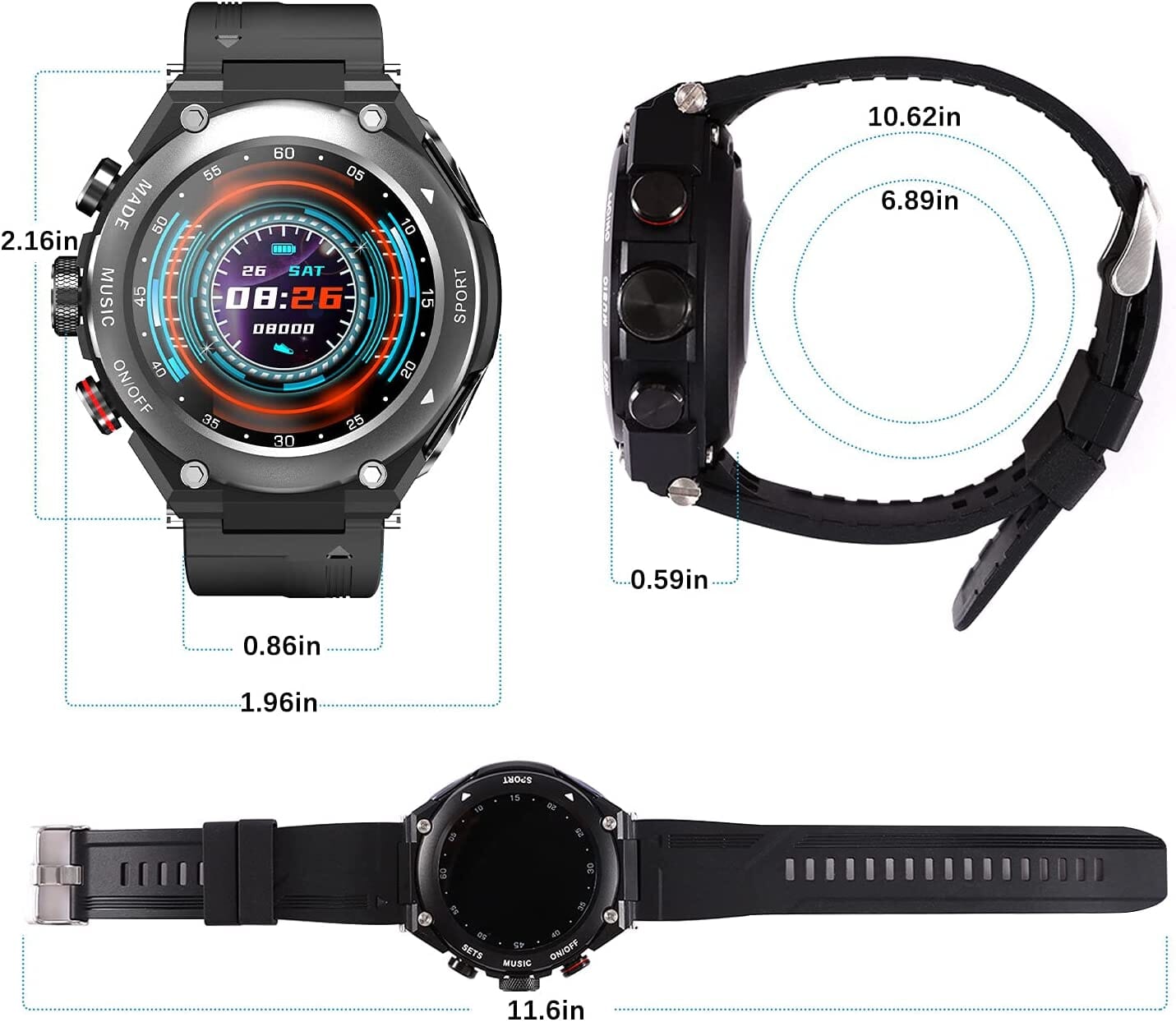 Nachtglanz™ - Smartwatch mit orangefarbenen Gehäusen