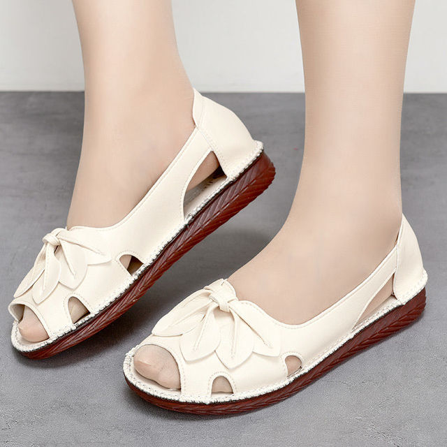 Nachtglanz™ - Amy Mehrfarbige Keilsandalen aus echtem Leder