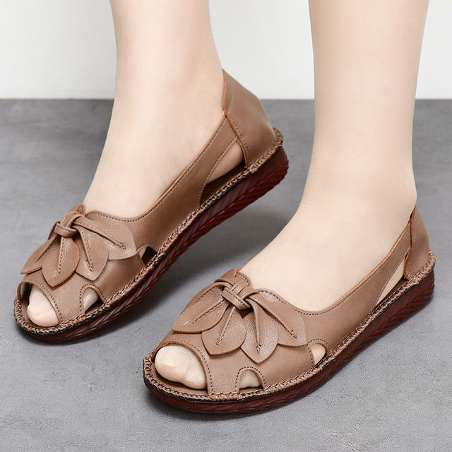 Nachtglanz™ - Amy Mehrfarbige Keilsandalen aus echtem Leder