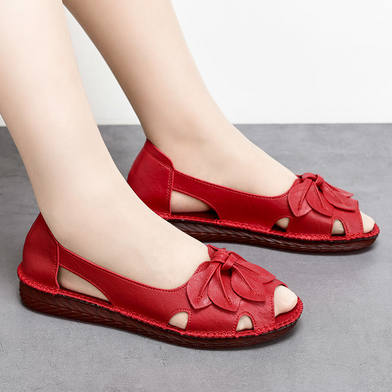 Nachtglanz™ - Amy Mehrfarbige Keilsandalen aus echtem Leder