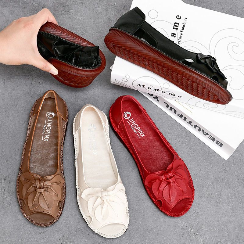 Nachtglanz™ - Amy Mehrfarbige Keilsandalen aus echtem Leder