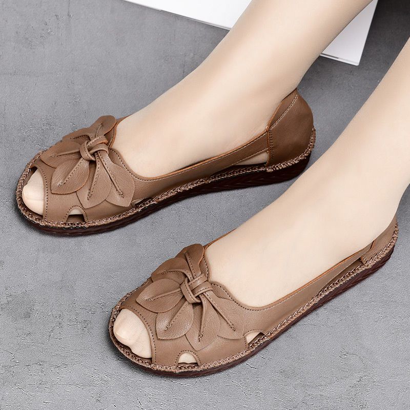 Nachtglanz™ - Amy Mehrfarbige Keilsandalen aus echtem Leder