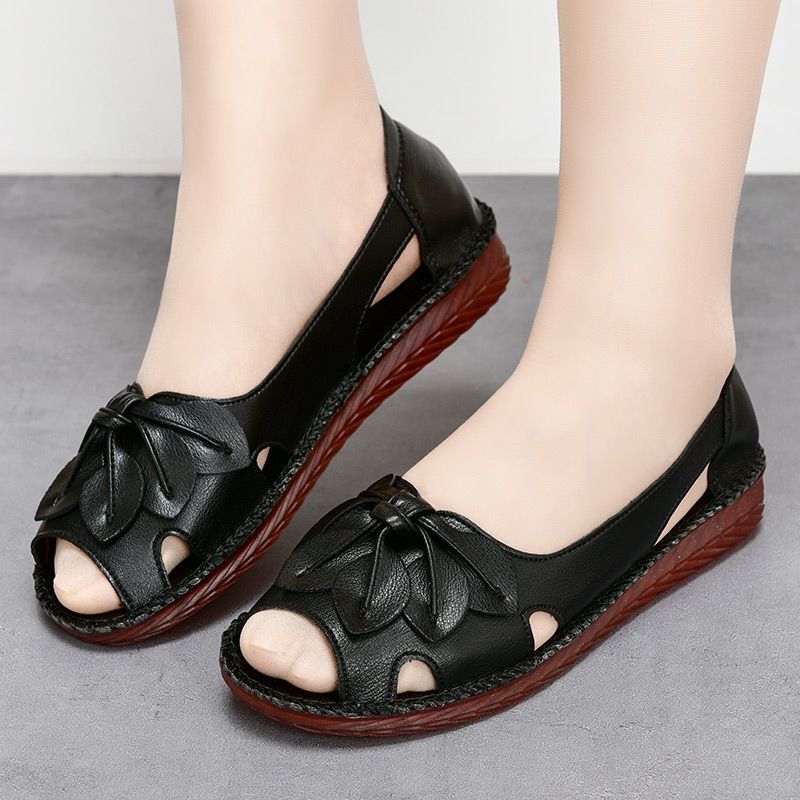 Nachtglanz™ - Amy Mehrfarbige Keilsandalen aus echtem Leder