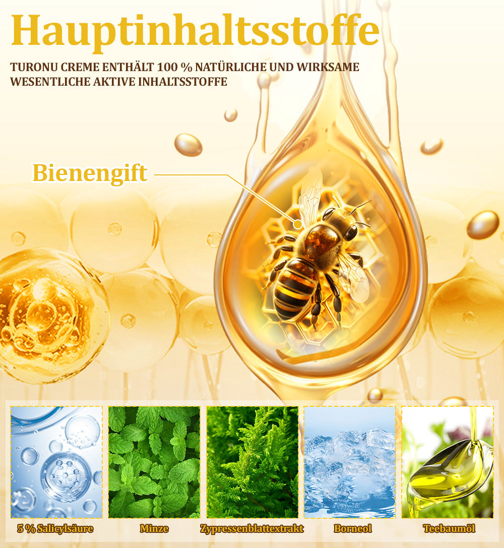 ✅Offizieller Store: 🐝Turonu™ Bienengift Multitherapie-Creme(🧑‍⚕️Dermatest-Zertifizierung)