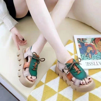 Nachtglanz™ - Elsa 2023 Neue Ankunft Frauen Farbe-Block Casual Sandalen
