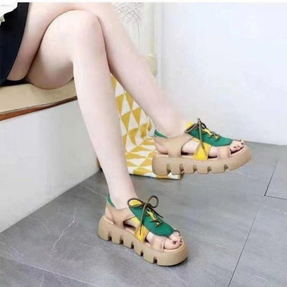 Nachtglanz™ - Elsa 2023 Neue Ankunft Frauen Farbe-Block Casual Sandalen