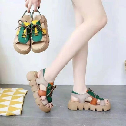 Nachtglanz™ - Elsa 2023 Neue Ankunft Frauen Farbe-Block Casual Sandalen