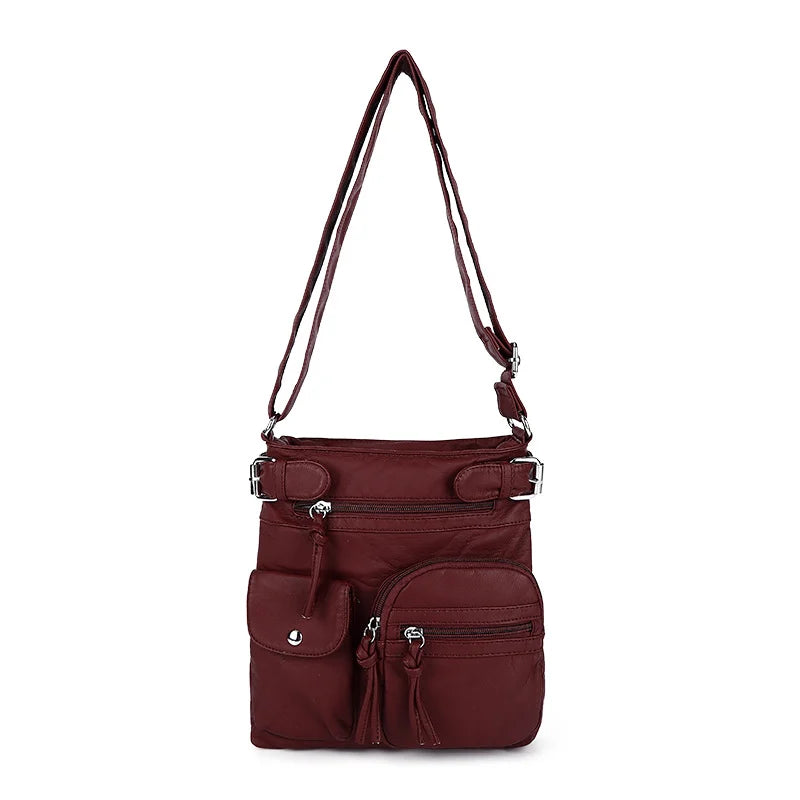 Crossbody-Tasche mit mehreren Fächern Weiche Umhängetasche