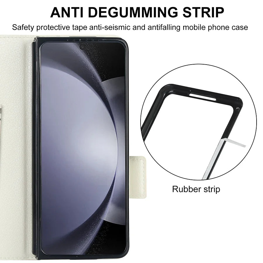 Geeignet für Samsung ZFold3/4/5/6 Multifunktionale Ledertasche