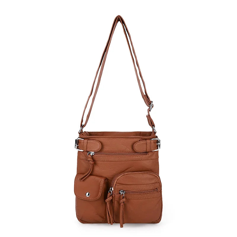 Crossbody-Tasche mit mehreren Fächern Weiche Umhängetasche