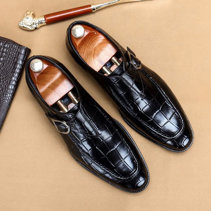 Herrenschuhe Mit Quadratischer Kappe - Nachtglanz™