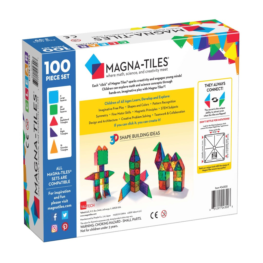 MAGNA-TILES® Clear Colors 100er Set