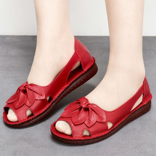 Nachtglanz™ - Amy Mehrfarbige Keilsandalen aus echtem Leder