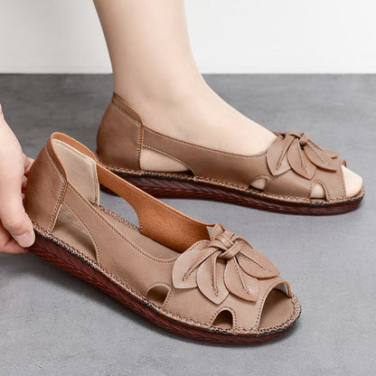 Nachtglanz™ - Amy Mehrfarbige Keilsandalen aus echtem Leder