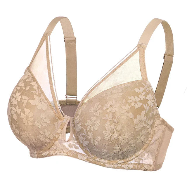 Nachtglanz™ Elegance Essence: Sensual Hollow-Out Push-Up Bra for Curves