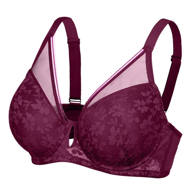 Nachtglanz™ Elegance Essence: Sensual Hollow-Out Push-Up Bra for Curves