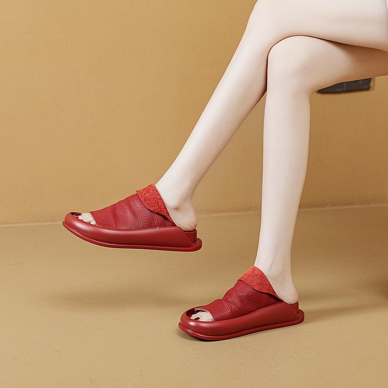 Jane Italienische orthopädische Lederpantoffeln-Nachtglanz™
