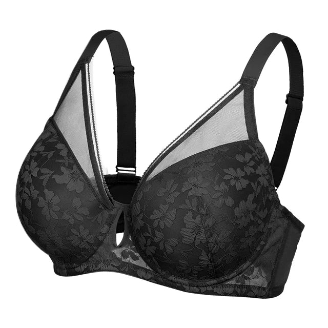 Nachtglanz™ Elegance Essence: Sensual Hollow-Out Push-Up Bra for Curves