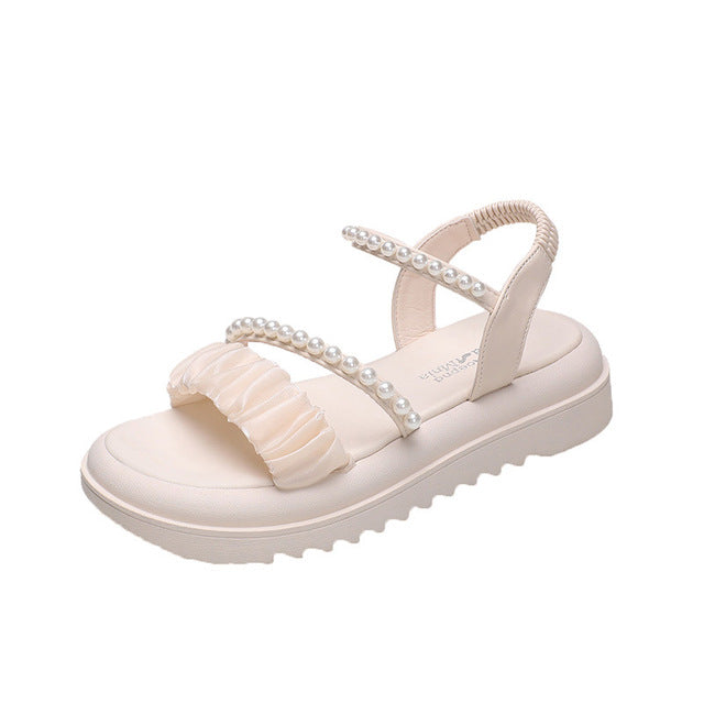 Nachtglanz™ - Girlie Damen Sommer Koreanisch Stil Perle Mode Sandale