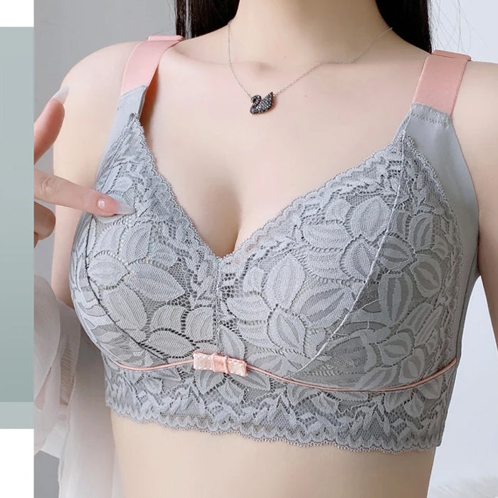 Nachtglanz™ Spitzen-BH: Sexy BH-Bralette für Damen in Übergröße mit Push-Up, düner Spitze, drahtloser Unterwäsche, nahtlosem Damen-BH