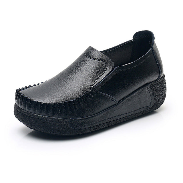 Nachtglanz™ - Mila Frauen Plattform Slip On Mokassins Loafers