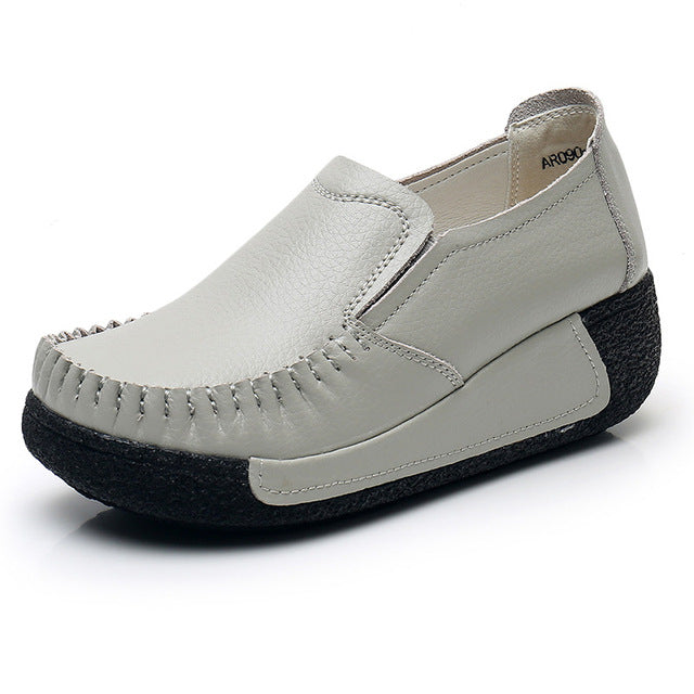 Nachtglanz™ - Mila Frauen Plattform Slip On Mokassins Loafers