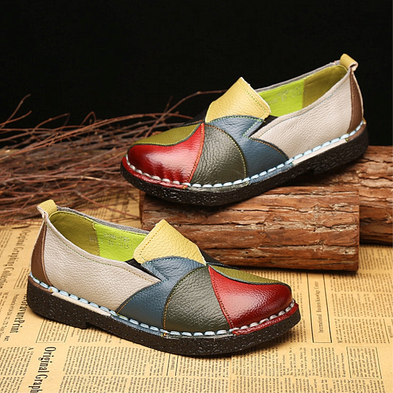 Nachtglanz™ - Mia Damen Flats Echtes Leder Loafers