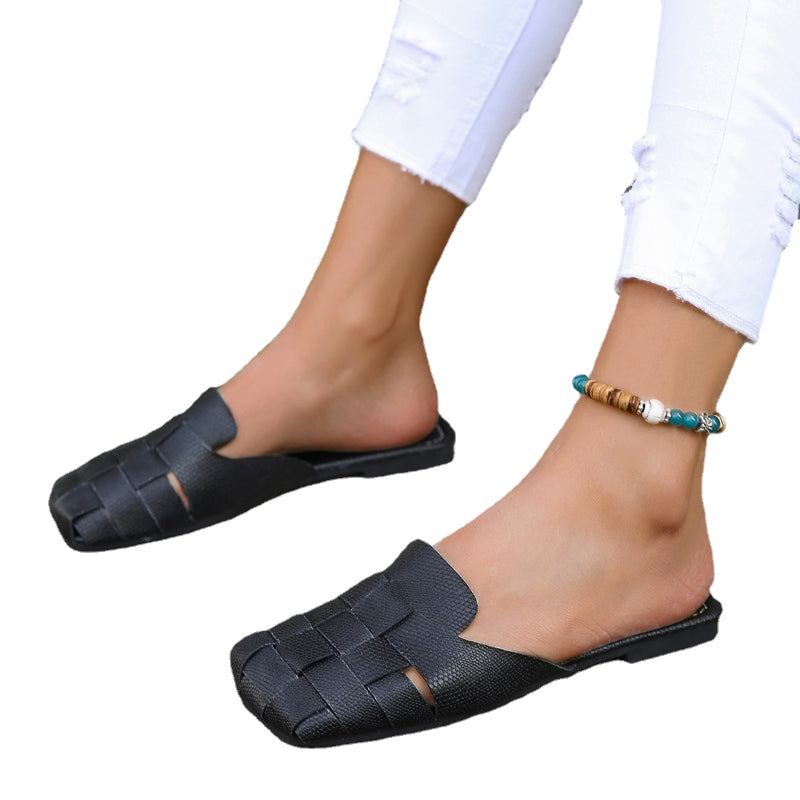 Nachtglanz™ - Lena Flache Sandalen für Frauen mit geschlossener Zehe