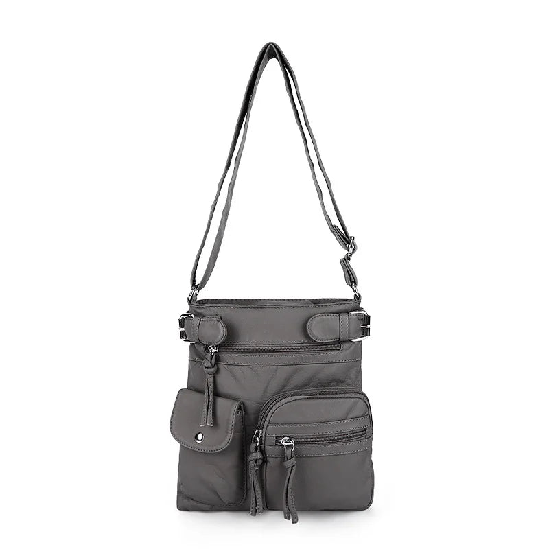 Crossbody-Tasche mit mehreren Fächern Weiche Umhängetasche