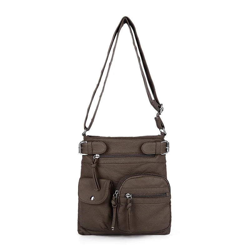 Crossbody-Tasche mit mehreren Fächern Weiche Umhängetasche