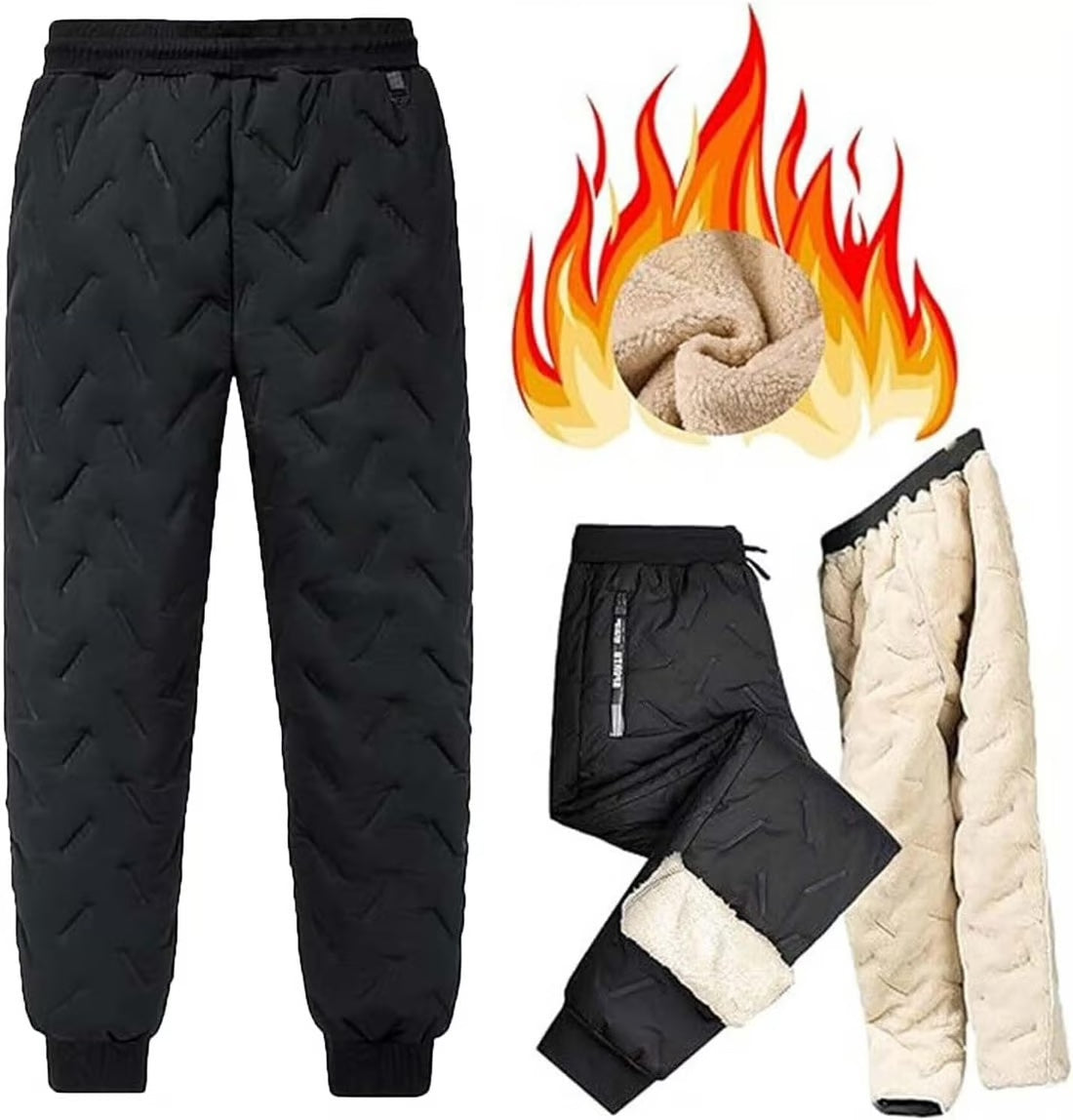 Unisex Fleece Jogginghose, Wasserdichte Dododz Hose, Winter Warm Fuzzy Leggings