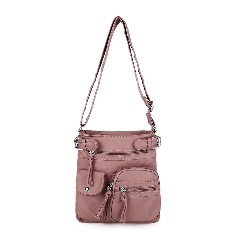 Crossbody-Tasche mit mehreren Fächern Weiche Umhängetasche