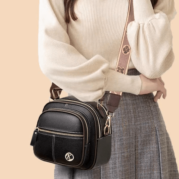 Klassische Crossbody Ledertasche | Snygg axelremsväska