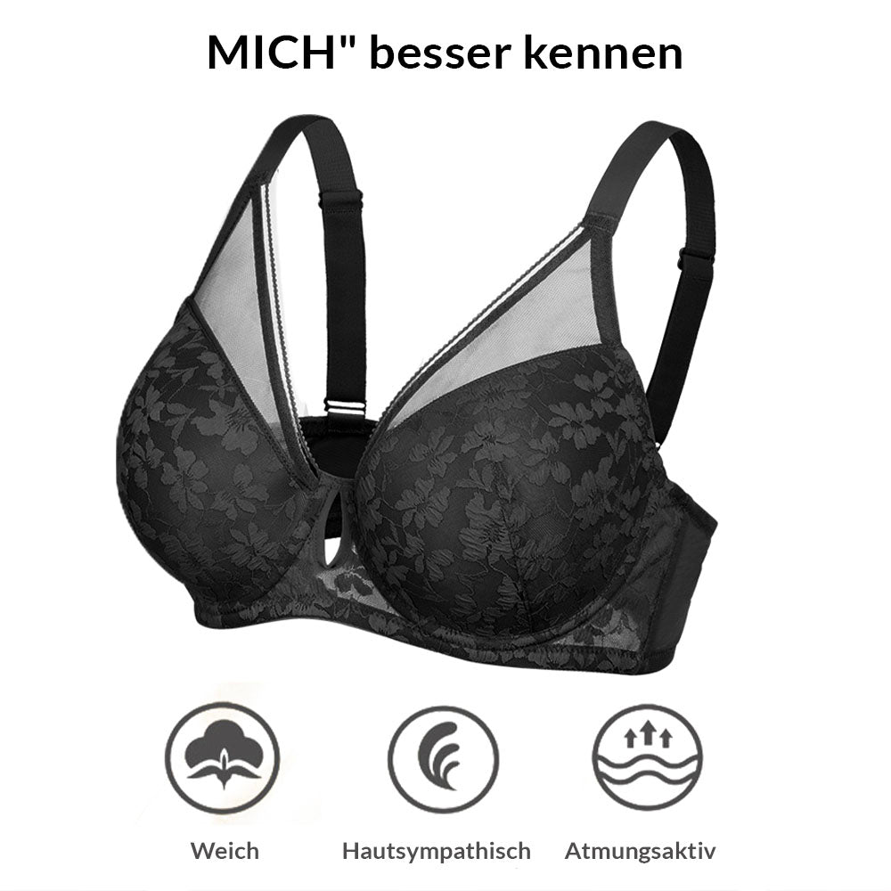 Nachtglanz™ Elegance Essence: Sensual Hollow-Out Push-Up Bra for Curves