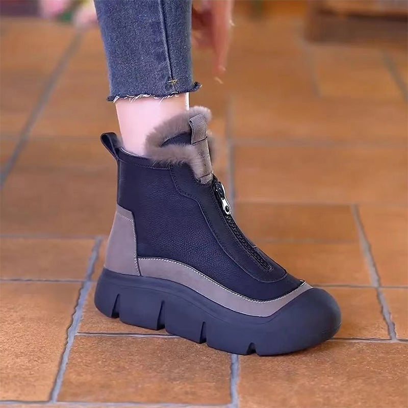 Wasserdichte, warme Damen-Schneestiefel mit Reißverschluss